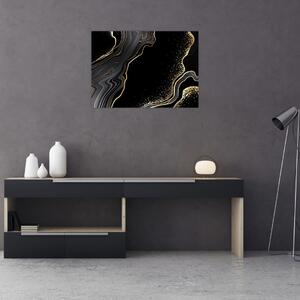 Obraz - Černo-zlatý mramor (70x50 cm)