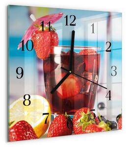 Skleněné hodiny na stěnu Pití zskc-30x30-00179978