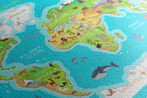 Obraz zeměpisná mapa světa pro děti Varianta: 60x40