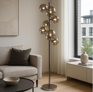 Brilagi - LED Stojací lampa MILLA 7xG9/3W/230V černý chrom/kouřová