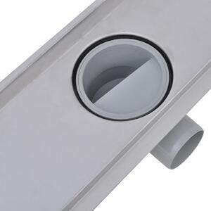 Rovný sprchový odtokový žlab - čárky - nerezová ocel | 930x140 mm