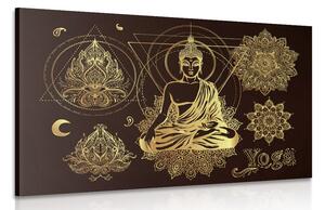 Obraz zlatý meditující Budha Varianta: 60x40