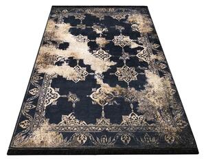 Makro Abra Moderní kusový koberec BLACK and GOLD 07 Klasický protiskluzový černý zlatý Rozměr: 160x220 cm