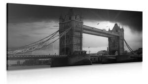 Obraz západ slunce nad Tower Bridge v černobílém provedení