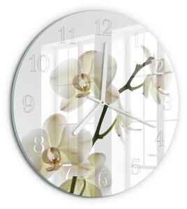 Skleněné hodiny na stěnu Orchidej zsob-fi30-00083659