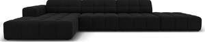 Černá sametová rohová pohovka Cosmopolitan Design Chicago 341 cm, levá