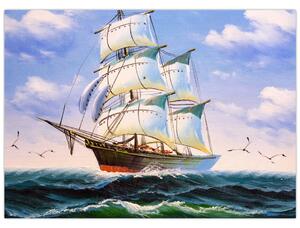 Obraz lodě na vlnách (70x50 cm)