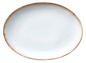 Šedokrémový kameninový oválný servírovací talíř Bitz Basics Grey Cream, 45 x 34 cm