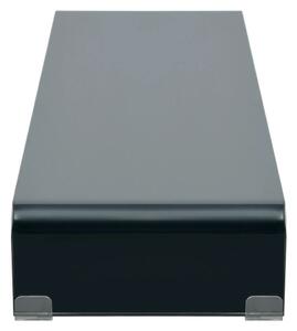 TV stolek | podstavec na monitor - sklo černý | 120x30x13 cm