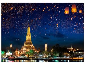 Obraz - Lampióny štěstí, Bangkok (70x50 cm)