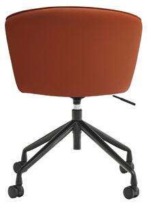 Cihlově červená koženková kancelářská židle Teulat Add