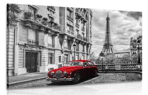 Obraz červené retro auto v Paříži Varianta: 90x60