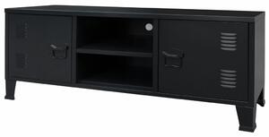 TV stolek - kovový industriální styl - černý | 120x35x48 cm