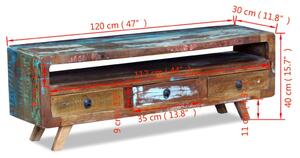 TV stolek se 3 zásuvkami | masivní recyklované dřevo