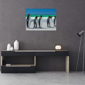 Obraz - Skupina královských Tučňáků (70x50 cm)