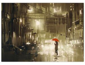 Obraz - Žena za deštivé noci (70x50 cm)