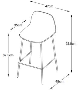 Černá plastová barová židle Unique Furniture Whitby 67,5 cm