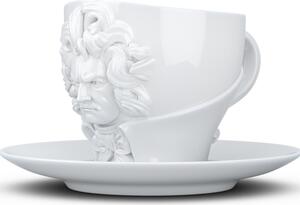 Ludwig van Beethoven šálek a podšálek na kávu, cappuccino, čaj 260 ml, 58products (bílý porcelán)