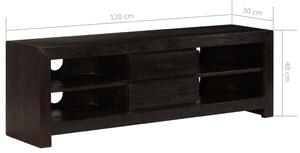 TV stolek z masivní akácie - tmavě hnědý | 120x30x40 cm