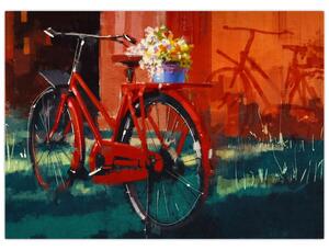 Obraz červeného kola, akrylová malba (70x50 cm)