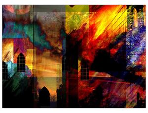 Obraz - Barevná abstrakce města (70x50 cm)