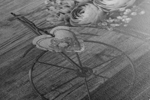 Obraz černobílé květiny ve vintage váze Varianta: 120x80