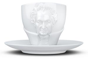 Johann Wolfgang von Goethe šálek a podšálek na kávu, cappuccino, čaj 260 ml, 58products (bílý porcelán)
