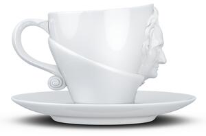Johann Wolfgang von Goethe šálek a podšálek na kávu, cappuccino, čaj 260 ml, 58products (bílý porcelán)