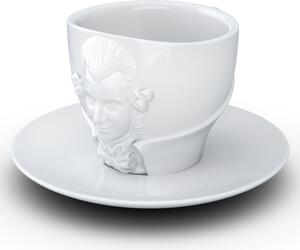 Wolfgang Amadeus Mozart šálek a podšálek na kávu, cappuccino, čaj 260 ml, 58products (bílý porcelán)