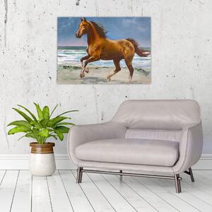 Obraz koně na pláži (70x50 cm)