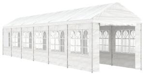 Altán se střechou bílý 13,38 x 2,28 x 2,69 m polyethylen