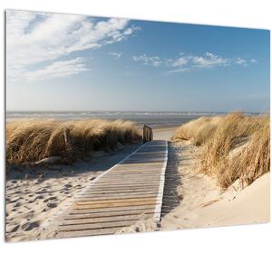 Obraz - Písečná pláž na ostrově Langeoog, Německo (70x50 cm)