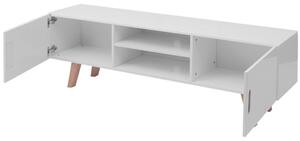 Vysoce lesklý TV stolek z MDF - bílý | 150x46,5x48,5 cm