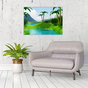Obraz - Jezera v jungli (70x50 cm)