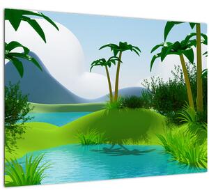 Obraz - Jezera v jungli (70x50 cm)