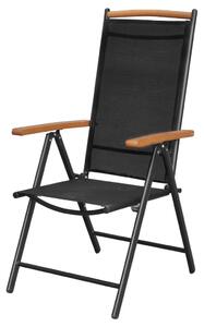 Skládací zahradní židle Dip - 4 ks - hliník | černé