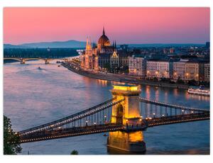 Obraz - Panorama města, Budapešť, Maďarsko (70x50 cm)