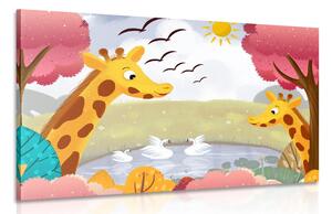 Obraz žirafy u jezírka Varianta: 60x40