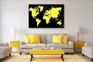 Obraz žlutá mapa na černém pozadí Varianta: 90x60