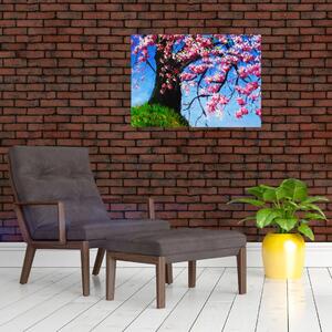 Obraz malované rozkvetlé třešně (70x50 cm)
