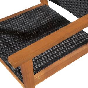 Zahradní židle - 2 ks - polyratan | černé a hnědé