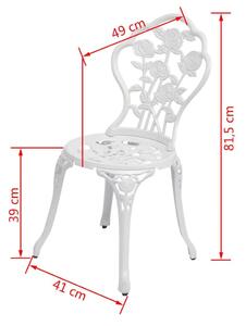 Bistro židle - 2 ks - litý hliník | bílé