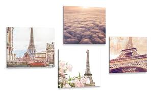 Set obrazů Eiffelova věž v Paříži Varianta: 4x 40x40