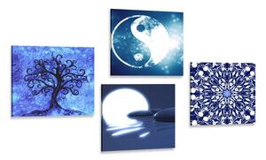 Set obrazů Feng Shui v modrém provedení Varianta: 4x 40x40