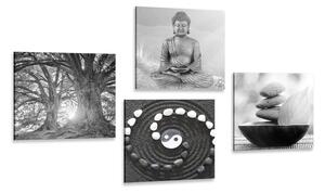 Set obrazů Feng Shui v černobílém stylu Varianta: 4x 40x40