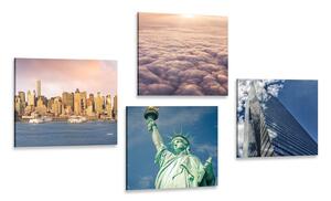Set obrazů New York v jedinečných barvách Varianta: 4x 40x40