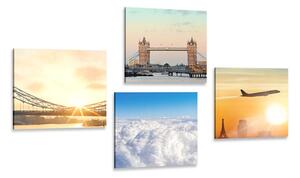 Set obrazů cesta do Londýna Varianta: 4x 40x40