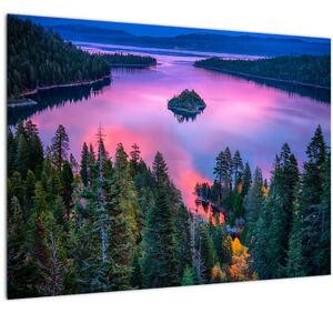 Skleněný obraz - Jezero Tahoe, Sierra Nevada, Kalifornie, USA (70x50 cm)
