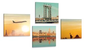 Set obrazů cesta do New Yorku Varianta: 4x 40x40