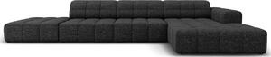 Černá čalouněná rohová pohovka Cosmopolitan Design Chicago 341 cm, pravá